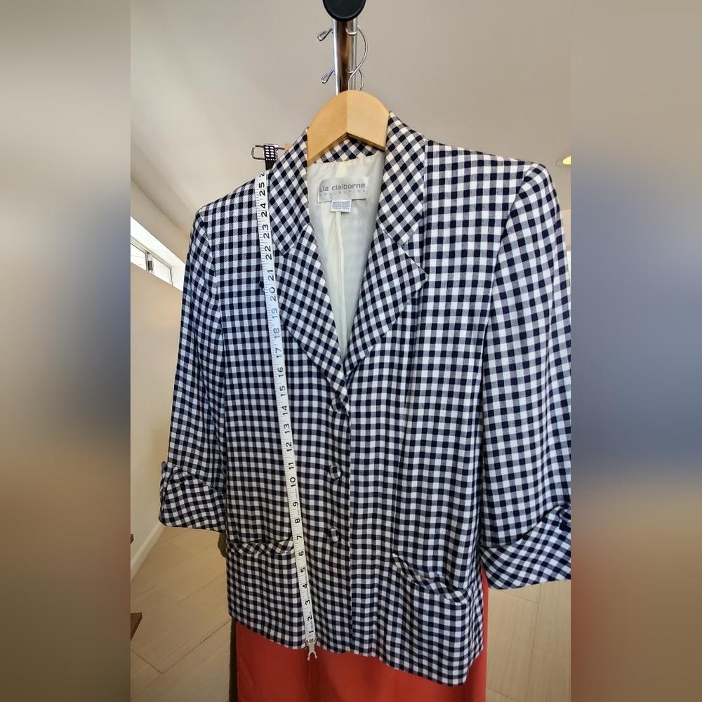 Liz Claiborne Vintage 3/4 Sleeve Gingham Jacket (6)